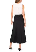 Women's Solid Mesh Maxi Skirt