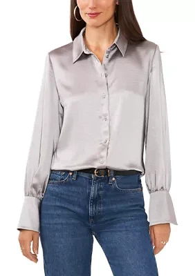 Women's Long Sleeve Button Front Shirt