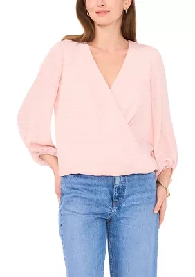 Women's Long Sleeve Wrap Blouse