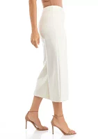 Women's Cropped Wide Leg Ponte Pants