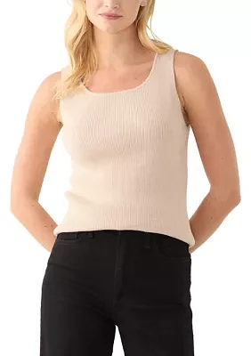 Women's Sleeveless Scoop Neck Sparkle Sweater Tank Top