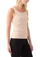 Women's Sleeveless Scoop Neck Sparkle Sweater Tank Top