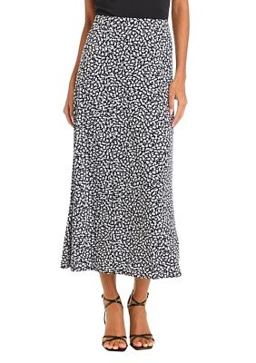 Petite Printed Midi Skirt