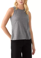 Women's Crew Neck Glitter Rib Tank Top