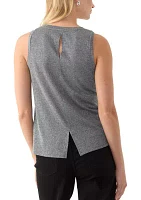 Women's Crew Neck Glitter Rib Tank Top