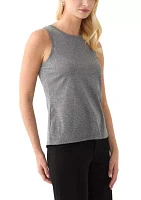 Women's Crew Neck Glitter Rib Tank Top