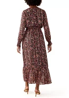 Women's Long Sleeve Floral Midi Dress