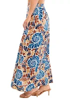 Women's Snail Print Challis Midi Skirt