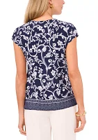 Women's Floral Printed V-Neck Top