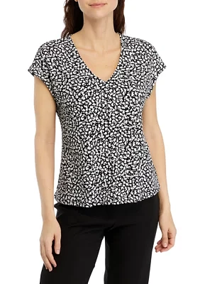 Women's Printed V-Neck Top