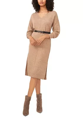 Women's Drop Shoulder Sweater Midi Dress