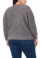 Plus V-Neck Sequin Detail Sweater