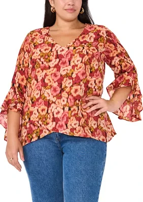 Plus Printed Blouse