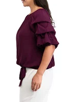 Plus Ruffle Tiered Sleeve Top