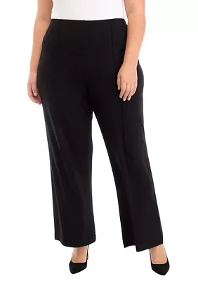 Plus Wide Leg Ponte Trousers