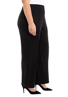 Plus Wide Leg Ponte Trousers