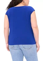 Plus V-Neck Blouse