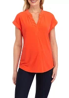 Women's Short Sleeve V-Neck Blouse