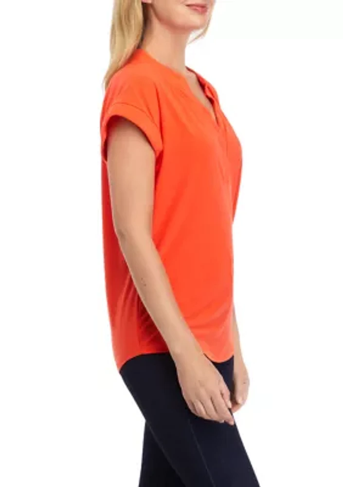 Women's Short Sleeve V-Neck Blouse