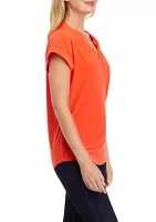 Women's Short Sleeve V-Neck Blouse