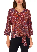 Women's Side Tie Printed Blouse