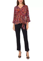 Women's Side Tie Printed Blouse