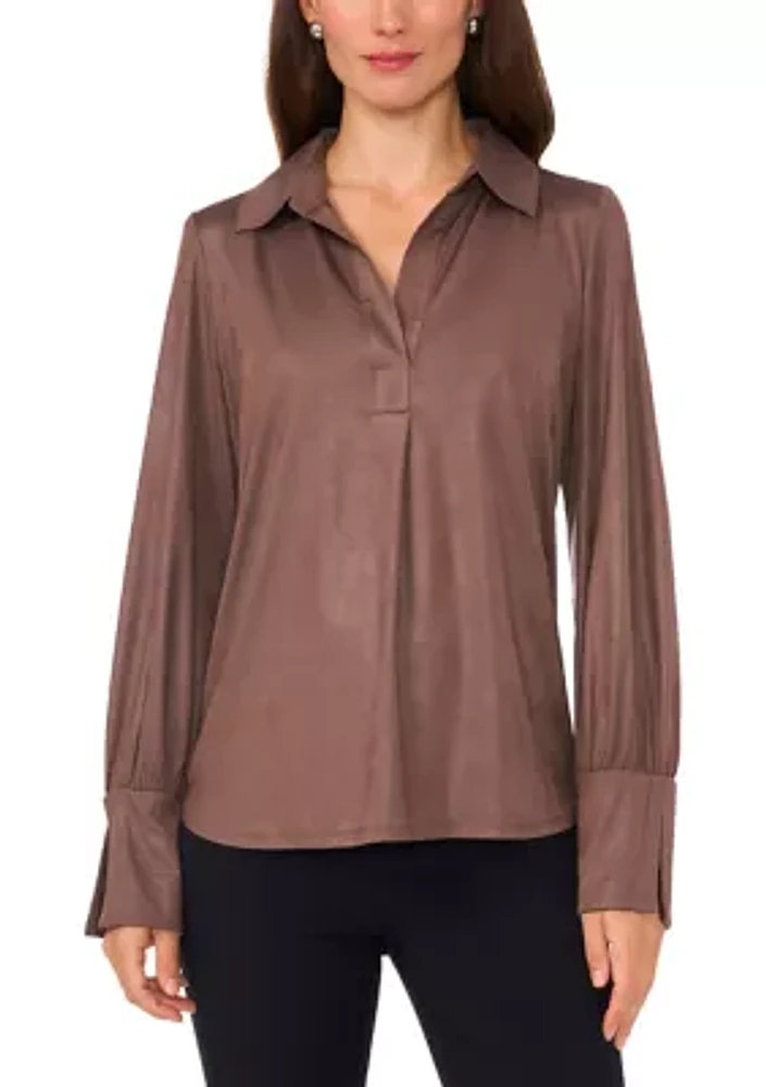 Women's Collared Oversized Blouse