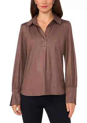 Women's Collared Oversized Blouse