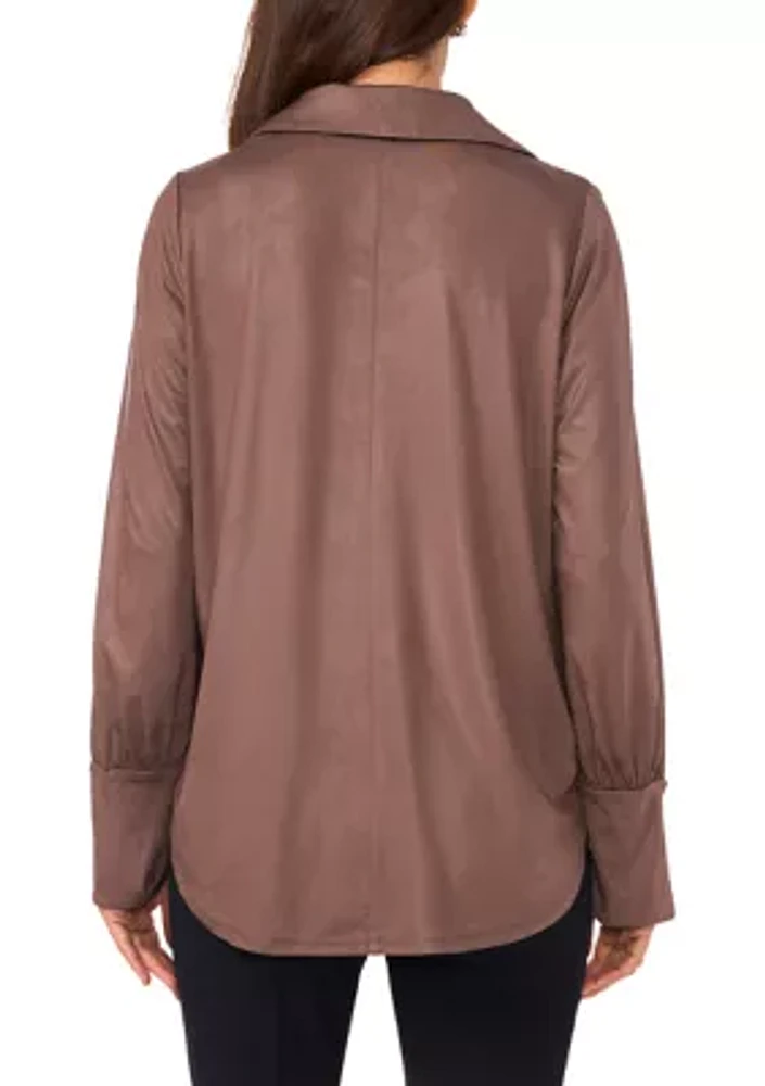 Women's Collared Oversized Blouse