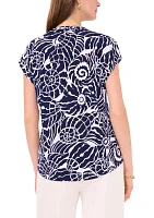 Women's Short Sleeve V-Neck Blouse