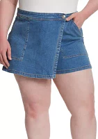 Curvy High Rise Denim Skort