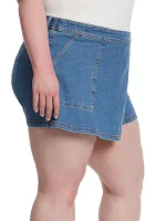 Curvy High Rise Denim Skort