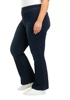 Curvy High Rise Pull On Flare Jeans