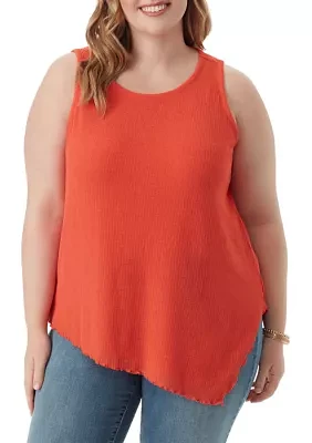 Plus Winsome Asymmetric Hem Tank