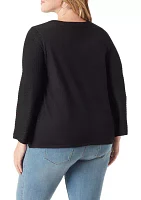 Plus Marietta V-Neck Bell Sleeve Sweater