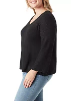 Plus Marietta V-Neck Bell Sleeve Sweater