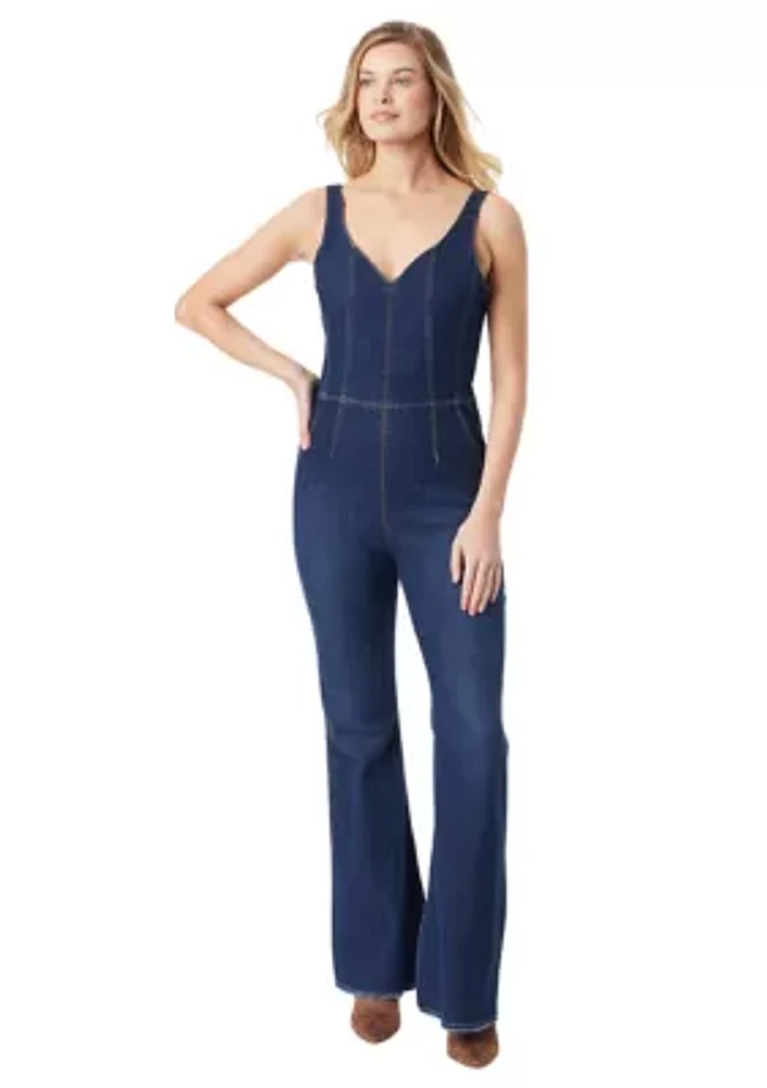 Women's Sleeveless Denim Jumpsuit