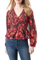 Averie Balloon Sleeve Floral Top