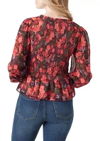 Averie Balloon Sleeve Floral Top