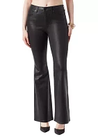 Faux Leather Charm Flare Pants