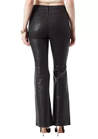 Faux Leather Charm Flare Pants