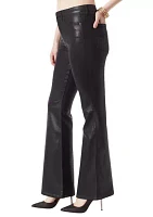 Faux Leather Charm Flare Pants