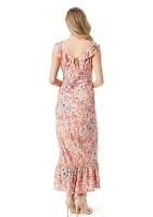 Raya Ruffle Sleeve Printed Maxi Dress