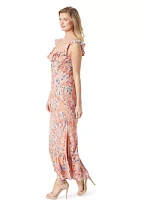 Raya Ruffle Sleeve Printed Maxi Dress