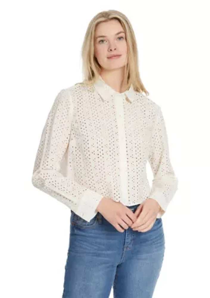 Giana Long Sleeve Eyelet Shirt