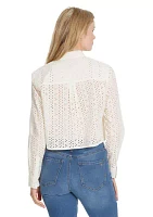 Giana Long Sleeve Eyelet Shirt