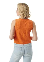 Sleeveless Open Stitched Sweater Knit Top