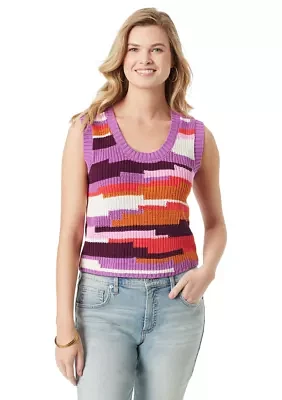 Women's Color Block Sleeveless Sweater