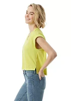 Hester V-Neck Roll Sleeve Top