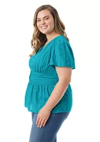 Plus Short Sleeve Diette Blouse